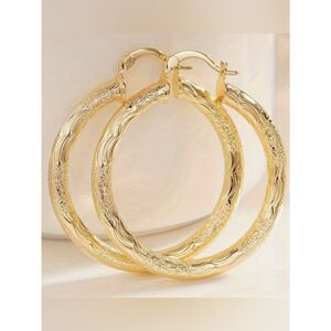 🌼 NEW Stunning & Classic Textured Gold Hoop Earrings 🌼